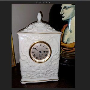 Lenox Georgian Ivory Scroll Embossed China Clock
